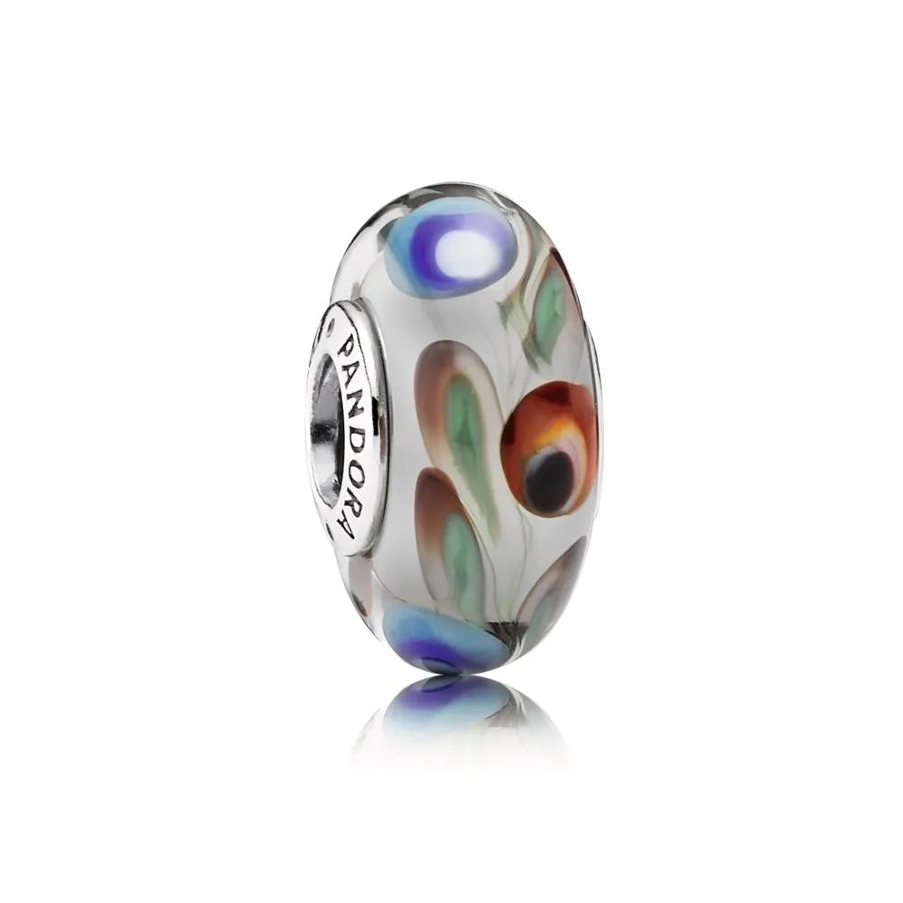 talisman din sticlă de murano albastră roşie şi verde 791614 talismane pandora