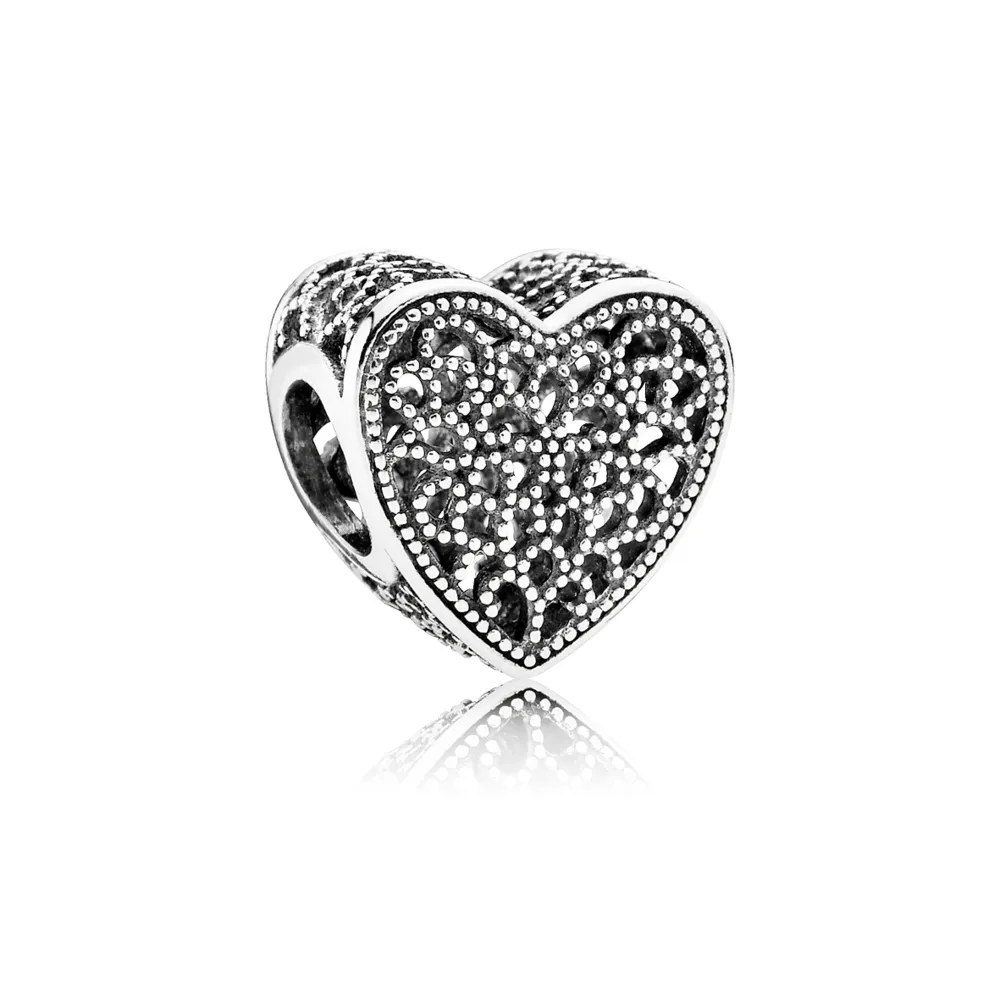 Talisman inimă dantelată din argint - 791811 - Talismane PANDORA