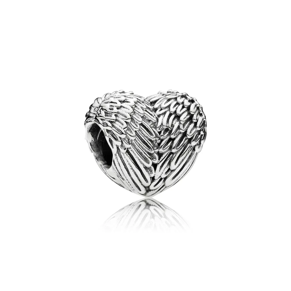 talisman inimă din argint 925 cu detalii aripi de înger 791751 talismane pandora