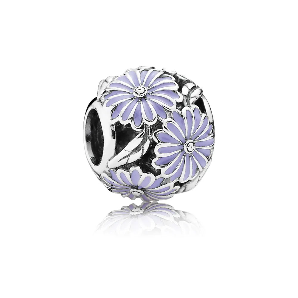 talisman margaretă din argint 925 cu email de culoarea lavandei 791487en66 talismane pandora
