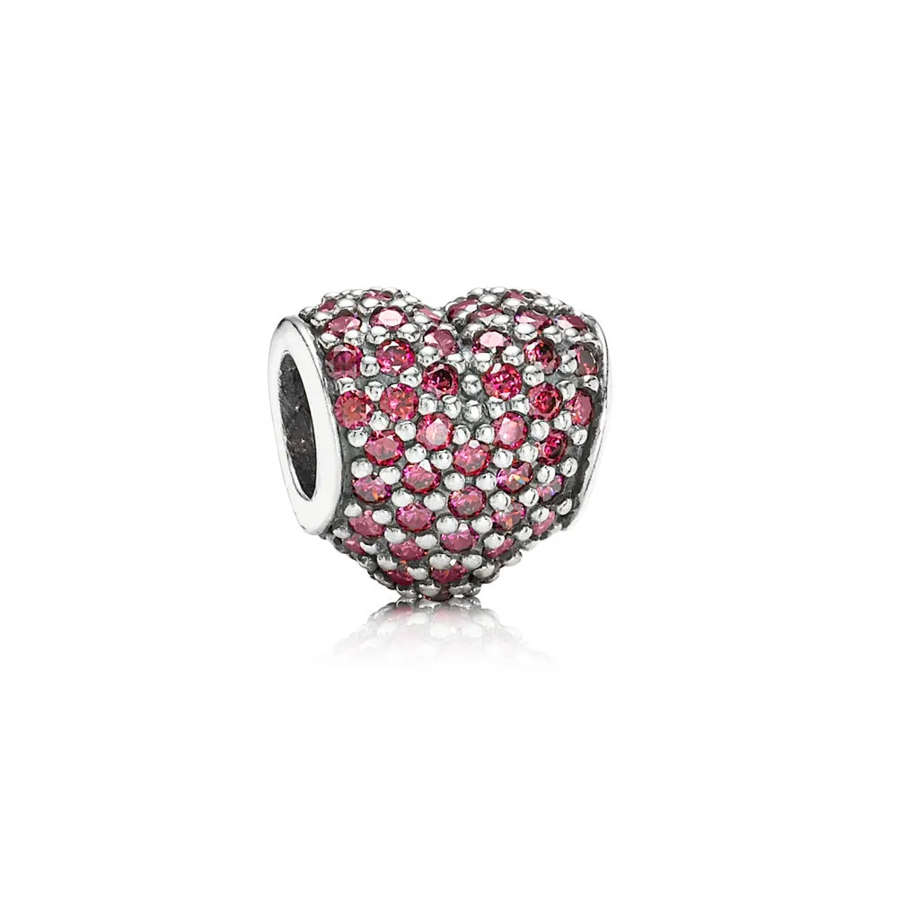 talisman minge pavé inimă roşie pandora
