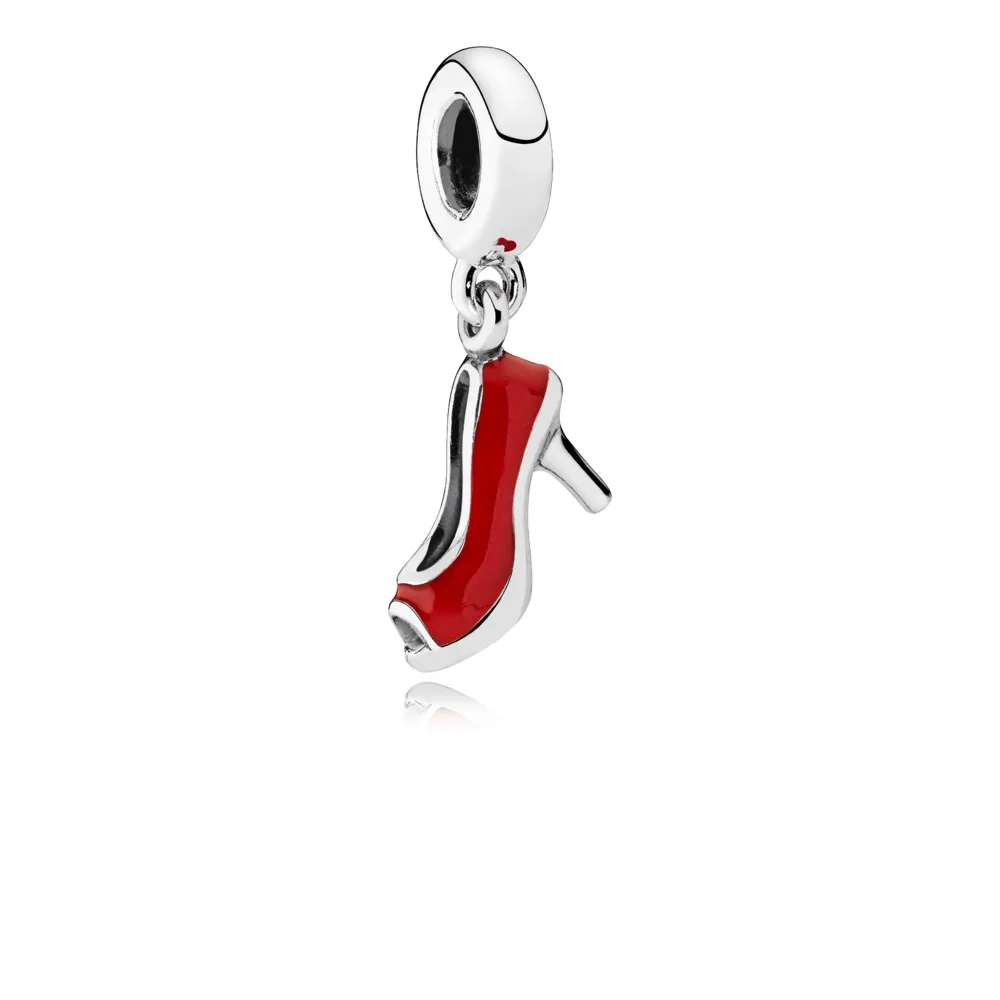 talisman pandantiv pandora roșu stiletto din argint