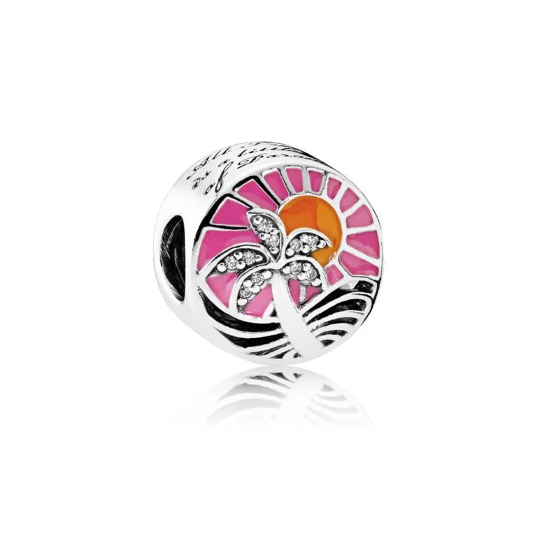 talisman pandora apusul tropical din argint