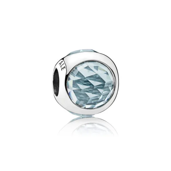 talisman pandora aqua albastru radiant droplet din argint