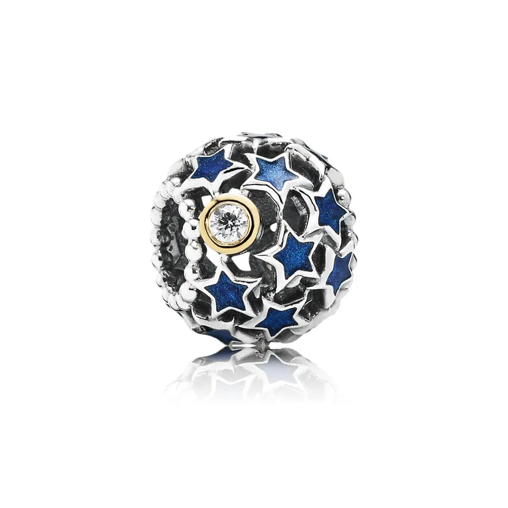 talisman pandora cerul noptii ajurată din argint aur 14k