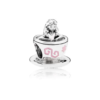 talisman pandora disney alice in tara minunilor teacup din argint
