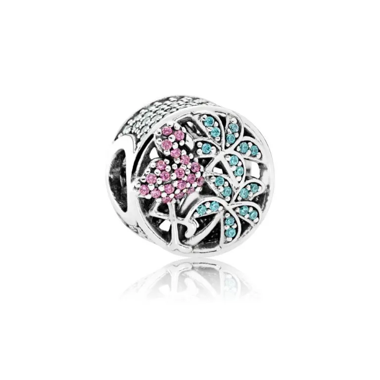 talisman pandora flamingo tropical din argint