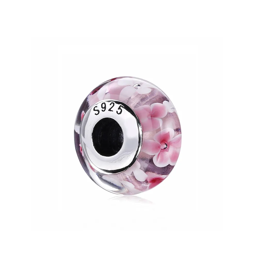 talisman pandora floare roz din argint 791652a