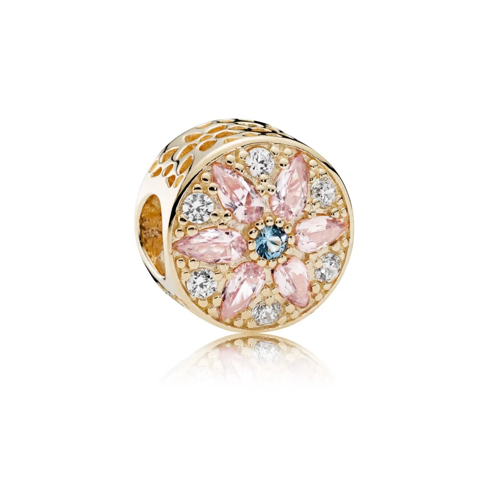 talisman pandora floral opulent din aur