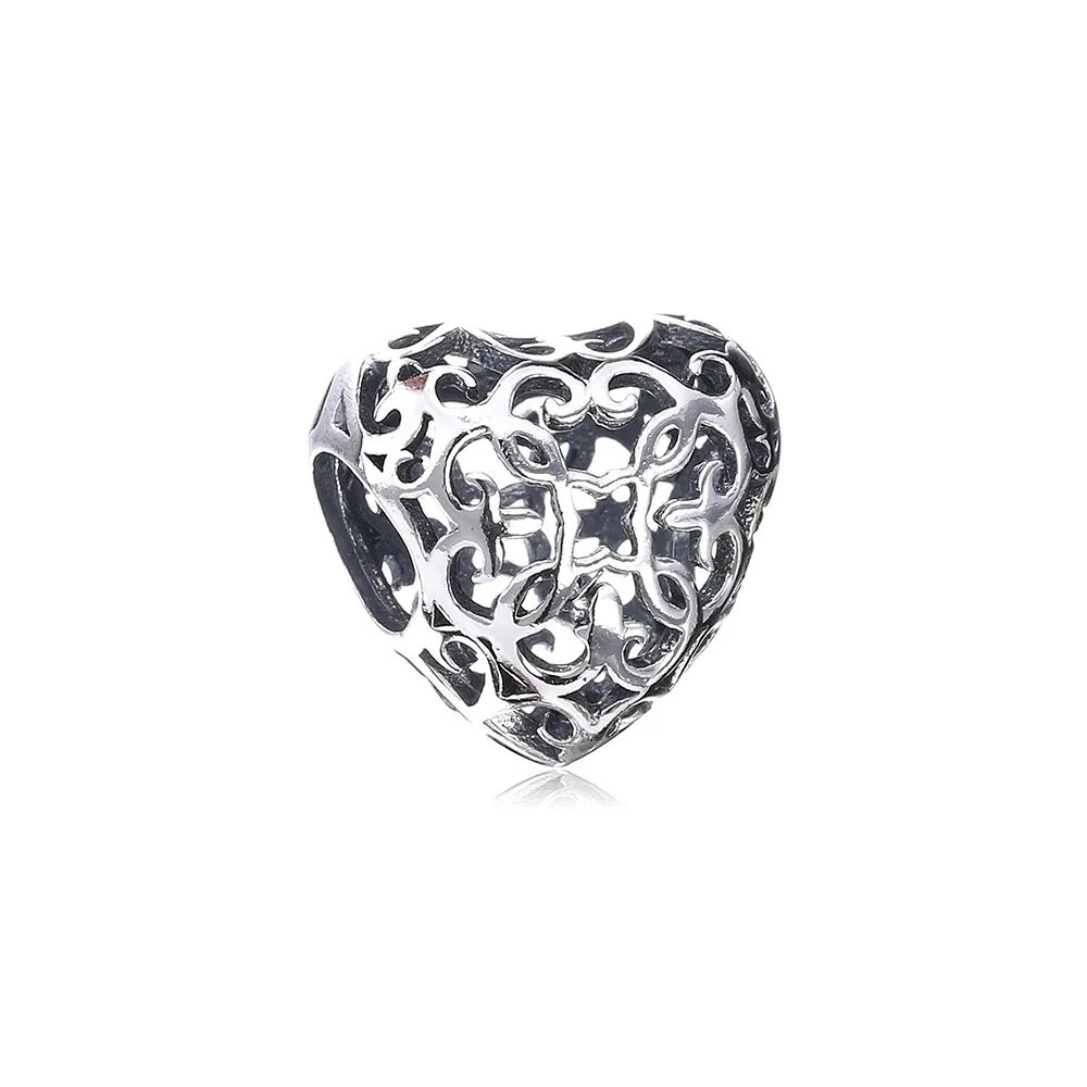 talisman pandora inima ajurată din argint