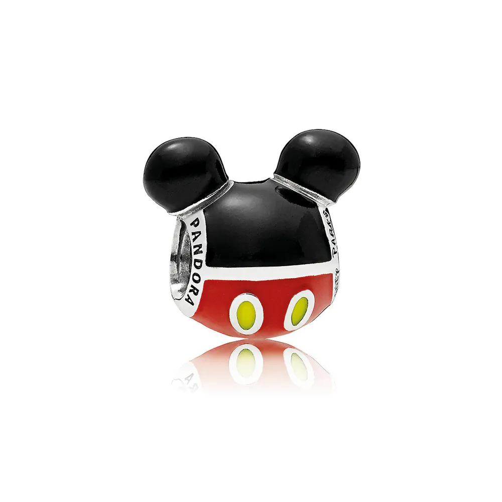 talisman pandora mickey mouse pictogramă siluetă din argint