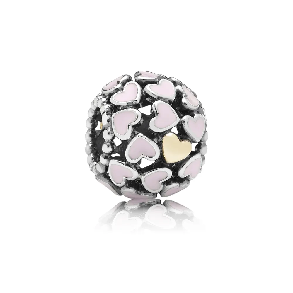 talisman pandora multă dragoste din argint aur 14k