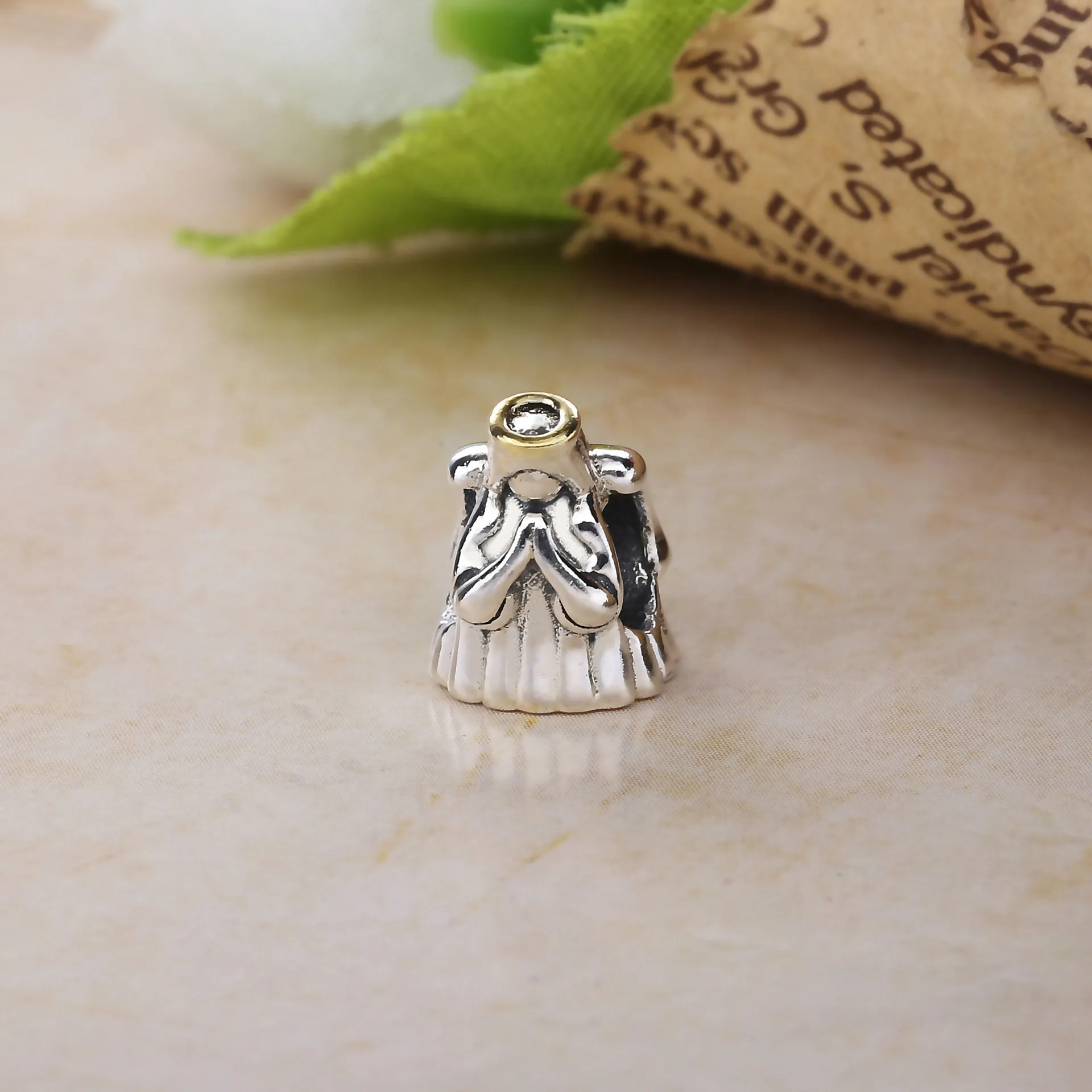 Angel silver charm with 14k - 791770 - Talismane PANDORA