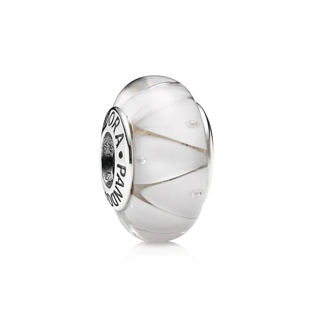 talisman zig zag din sticlă de murano albă 790921 talismane pandora
