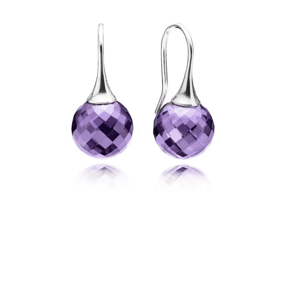 cercei din argint 925 cu zirconiu cubic mov 290552acz cercei pandora