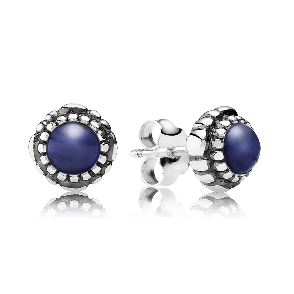 cercei din argint cu piatra lunii septembrie lapis lazuli 290543lp cercei pandora