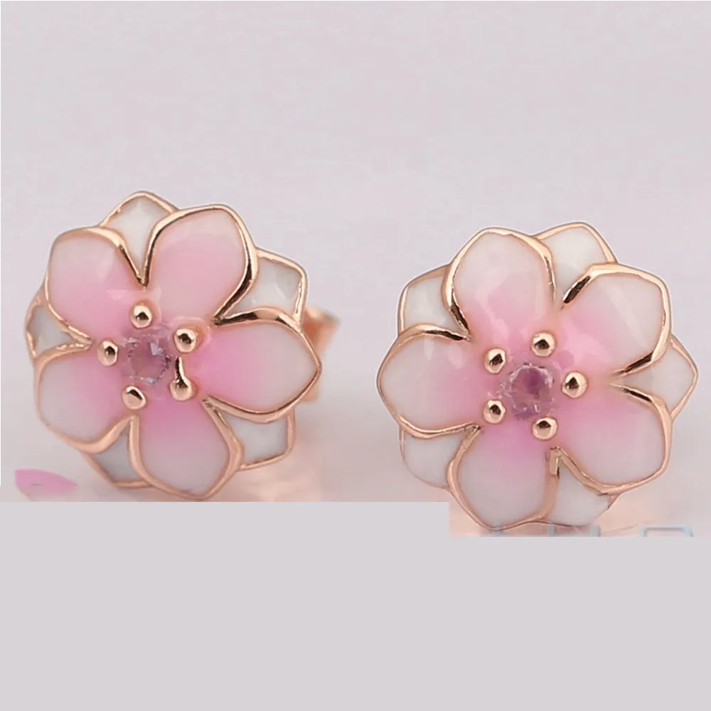cercei magnolia floare din pandora rose