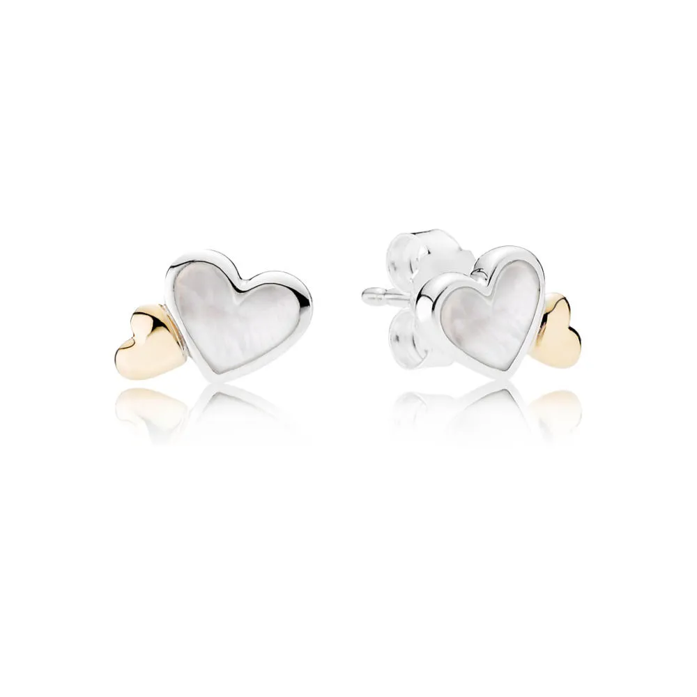luminous hearts stud earrings pandora
