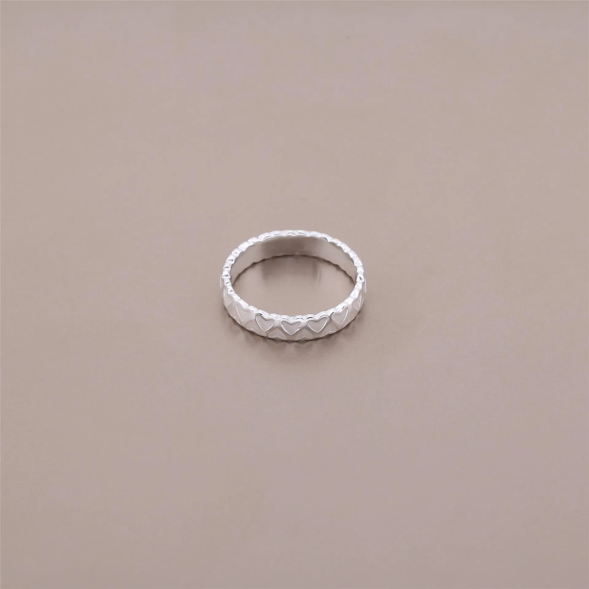 Heart silver ring with silver enamel - 190975EN23 - Inele PANDOR