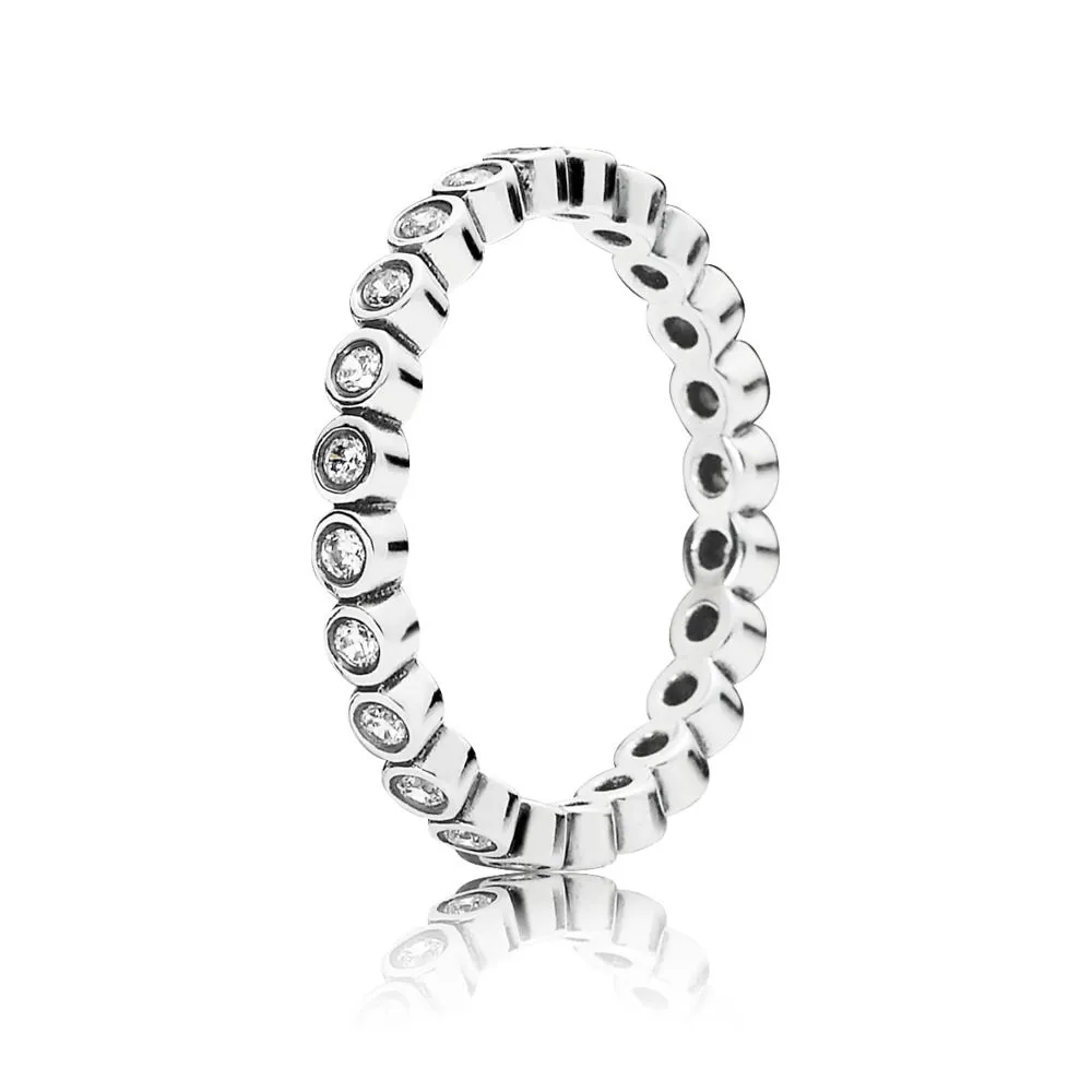 inel cu forme rotunde mici din argint 925 şi zirconiu cubic 190941cz inele pandora
