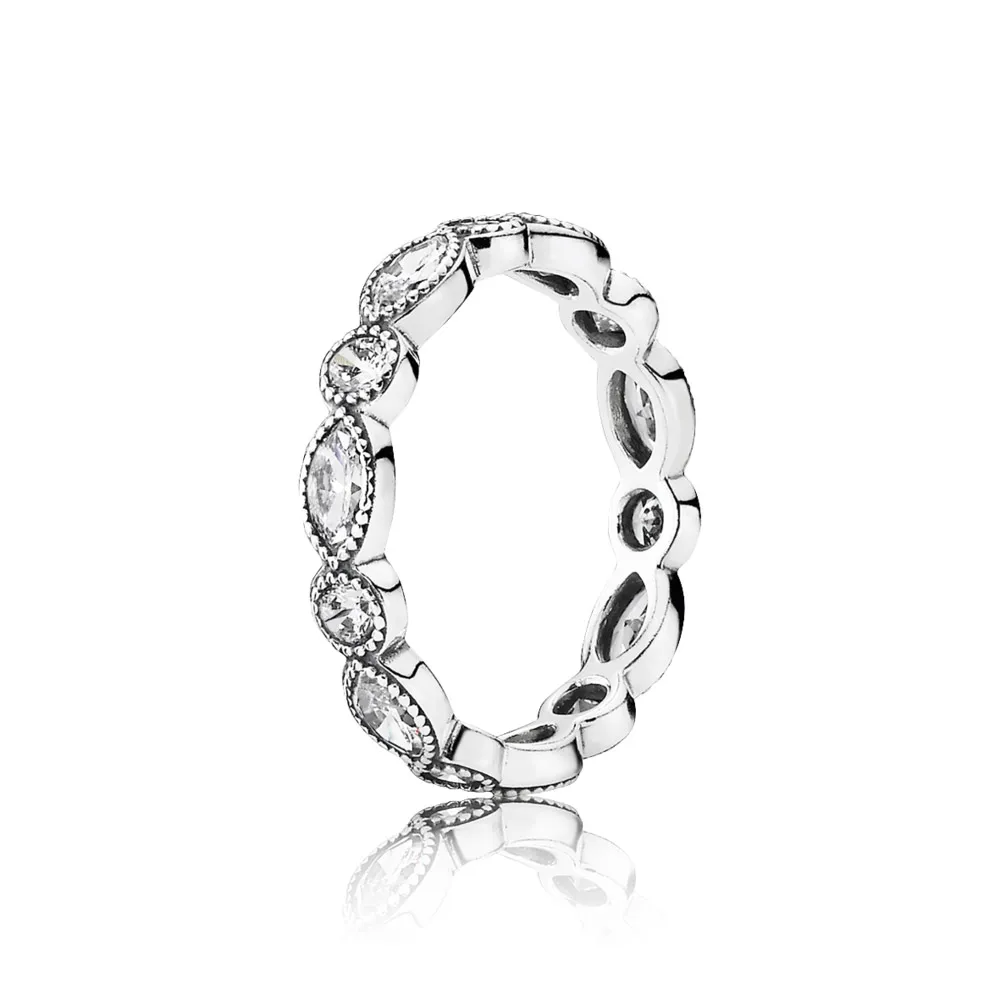 inel cu forme rotunde şi ovale din argint 925 şi zirconiu cubic 190940cz inele pandora