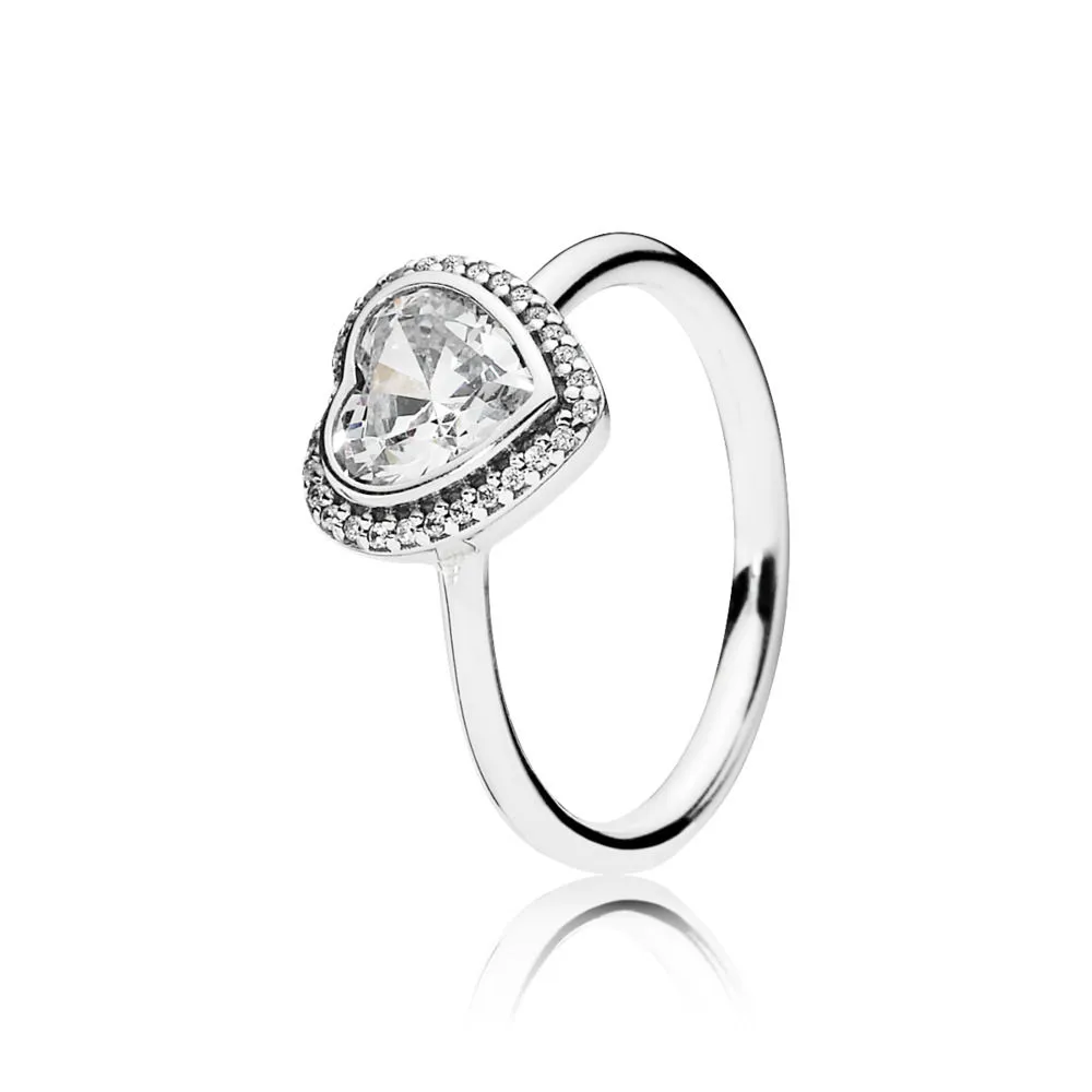 inel cu inimă din argint 925 cu zirconiu cubic 190929cz inele pandora