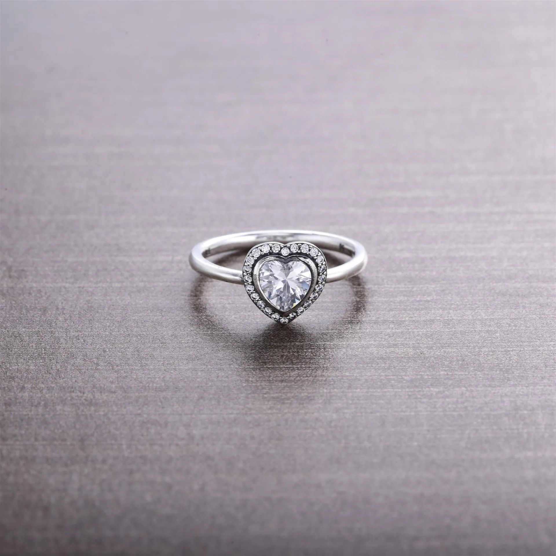 Inel cu inimă, din argint 925, cu zirconiu cubic - 190929CZ - In