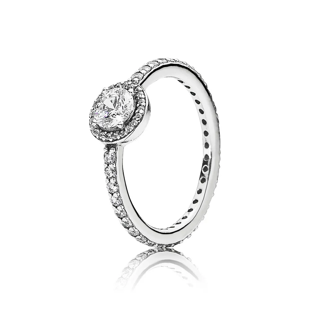inel cu model rotund din argint 925 cu zirconiu cubic pandora