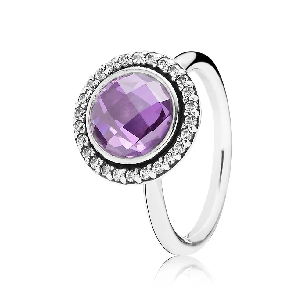 inel moştenire strălucitoare cu zirconiu cubic mov 190904acz inele pandora