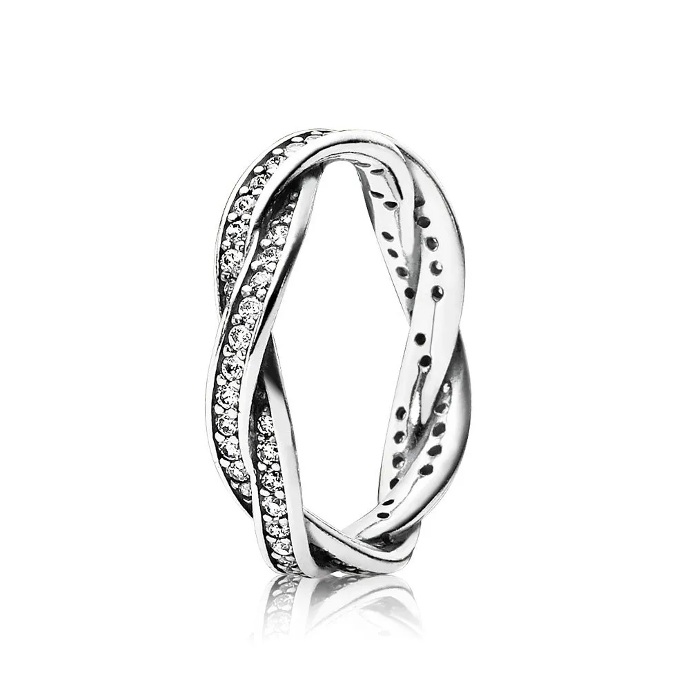 inel împletit din argint 925 cu zirconiu cubic 190892cz inele pandora