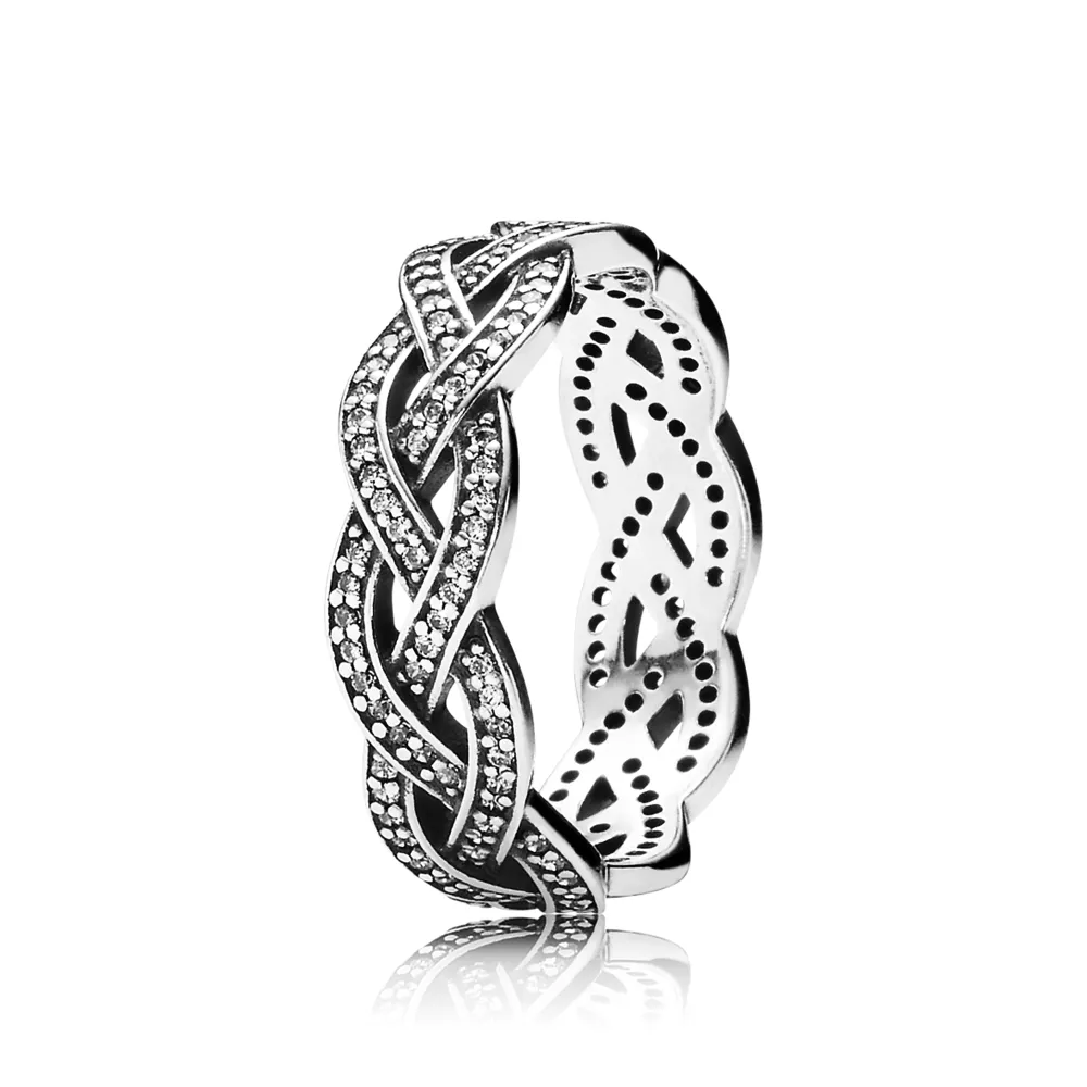 inel împletit din argint şi zirconiu cubic 190913cz inele pandora