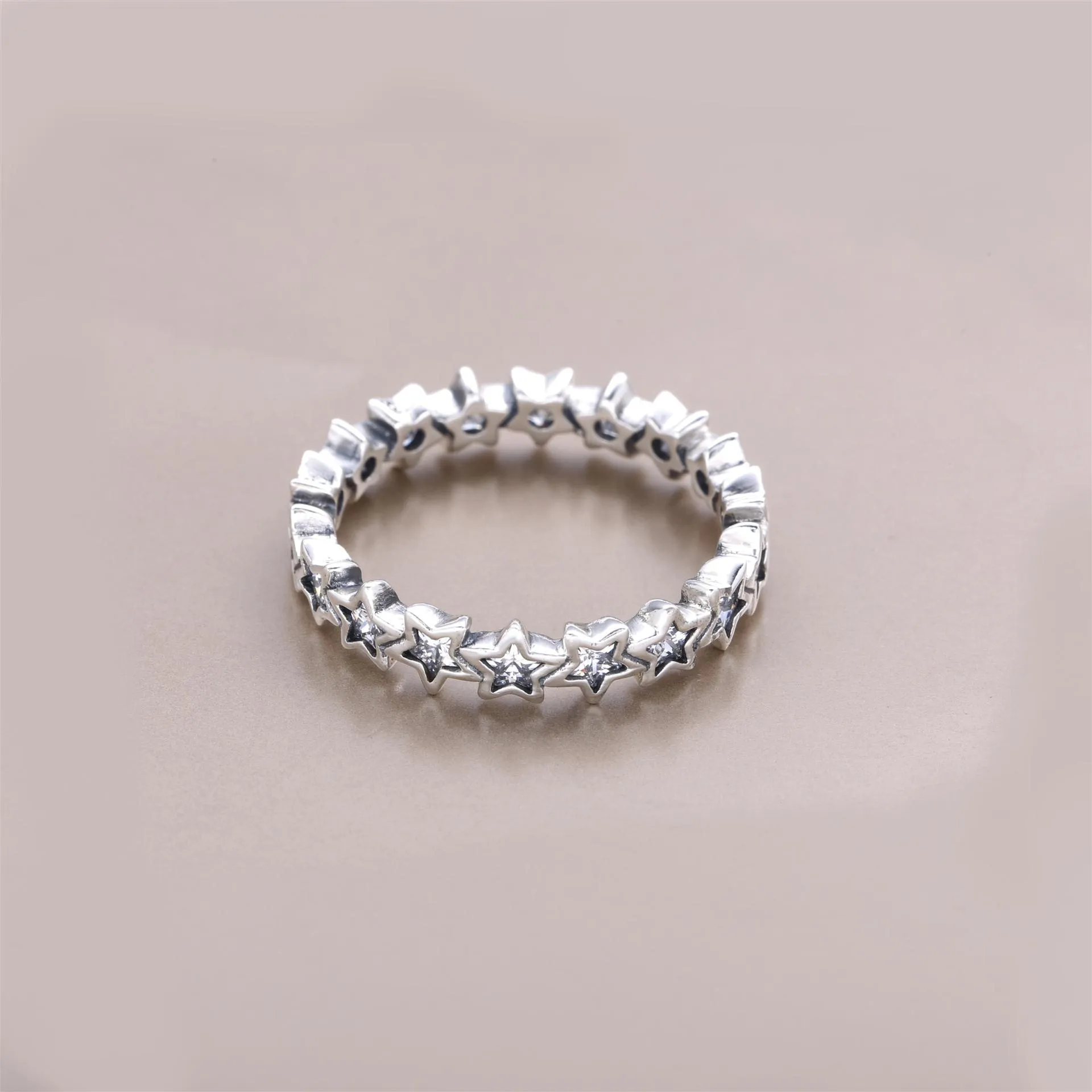Star silver ring with clear cubic zirconia - 190974CZ - Inele PA