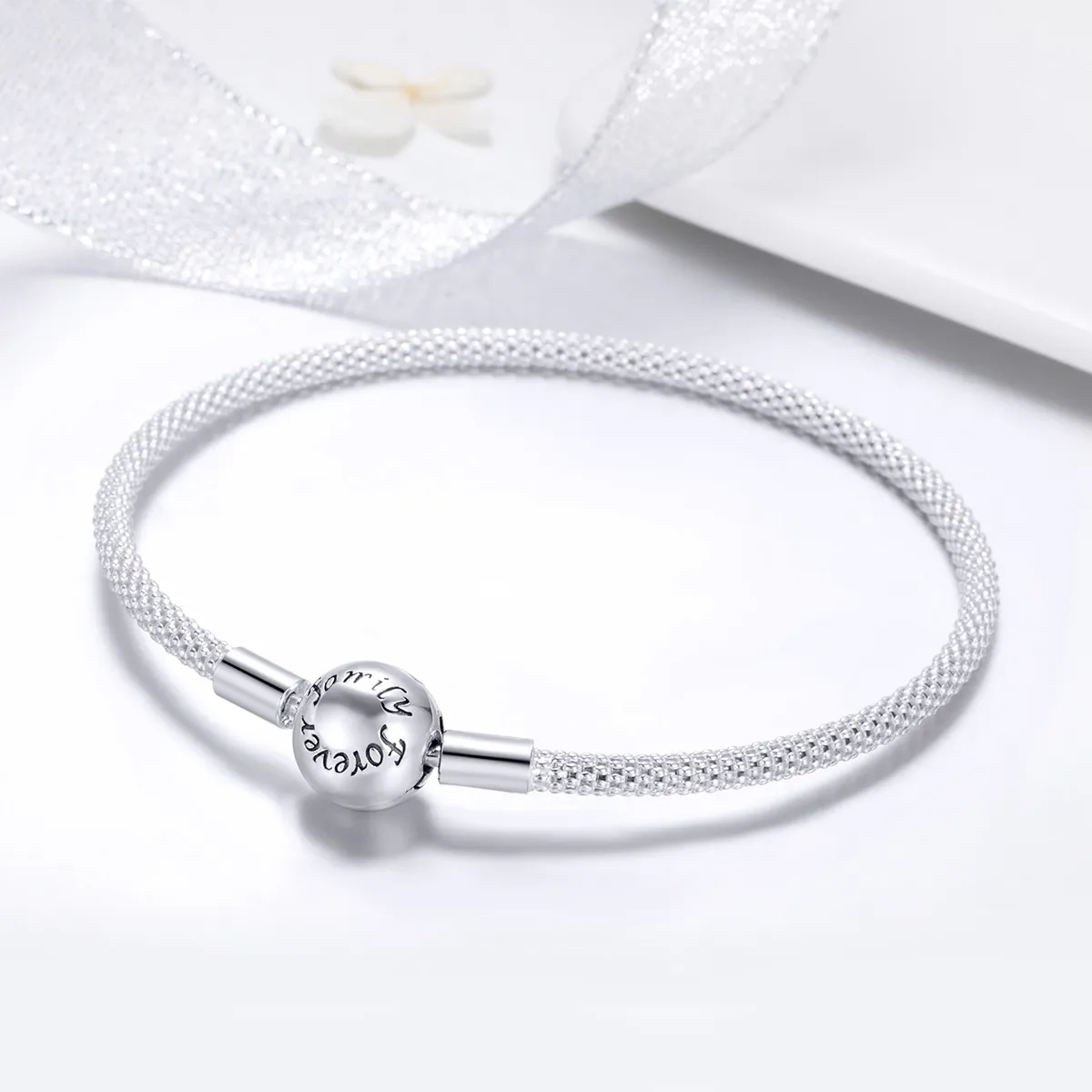 Brățară fixă Tip Pandora cu Iubirea pentru totdeauna din argint - SCB105