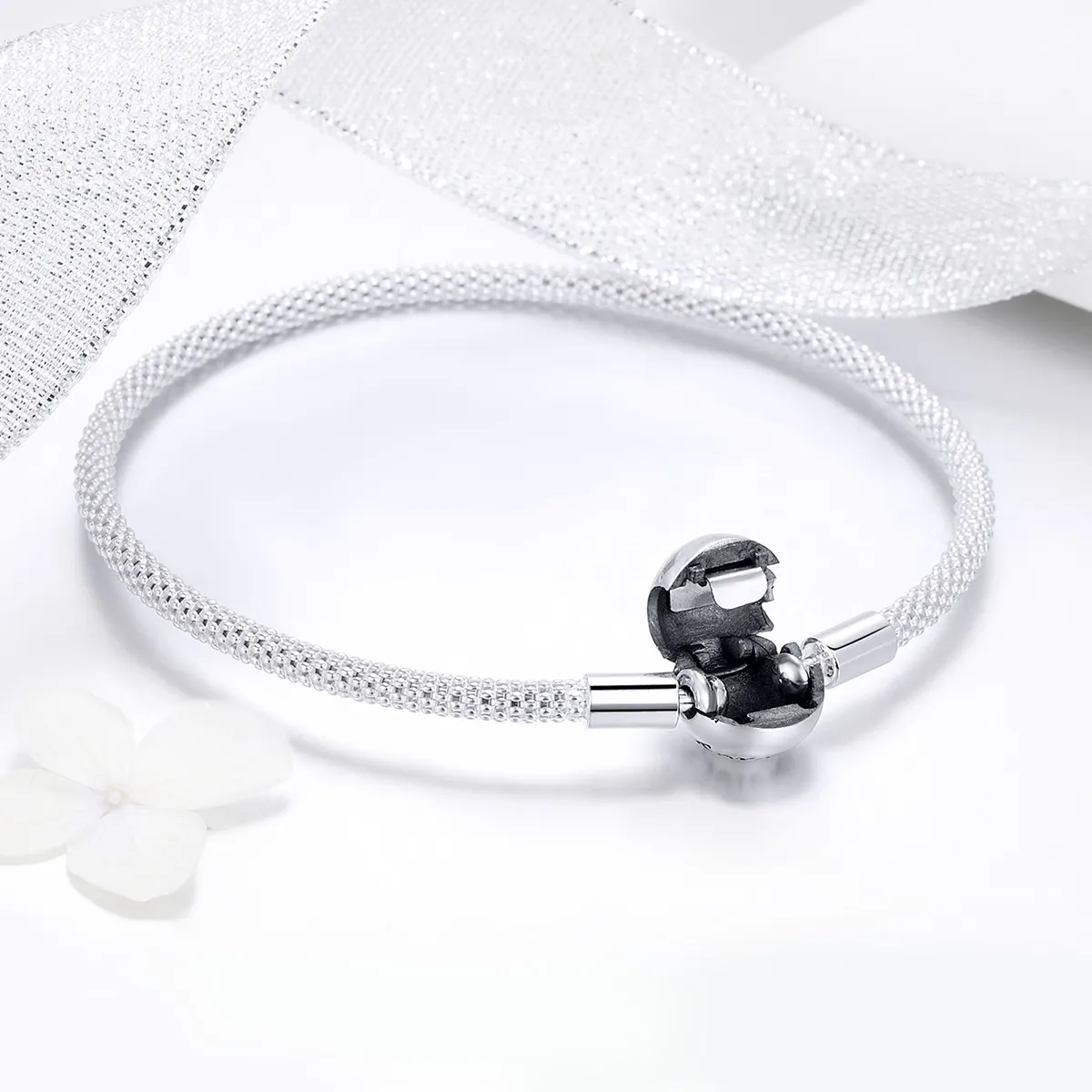 Brățară fixă Tip Pandora cu Iubirea pentru totdeauna din argint - SCB105
