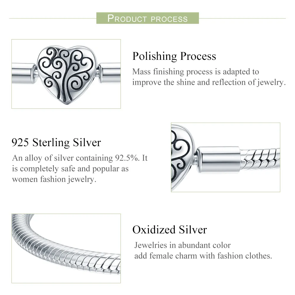 Brățară Tip Pandora cu Arbore genealogic din argint - SCB066