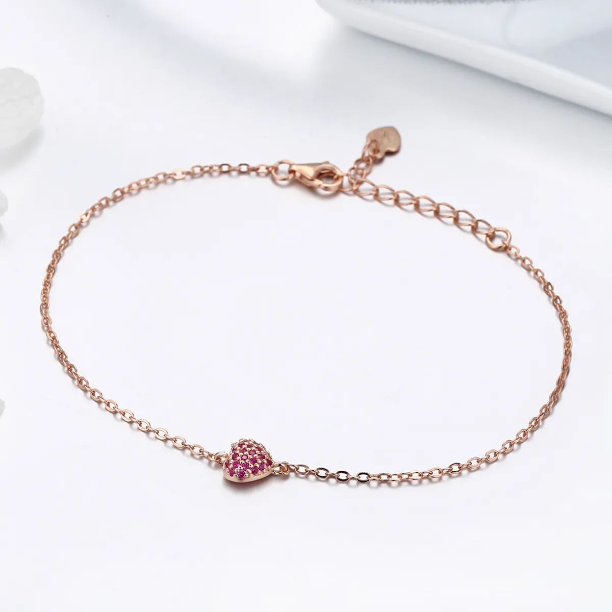 Brățară Tip Pandora Inima elegantă din aur rose - SCB050