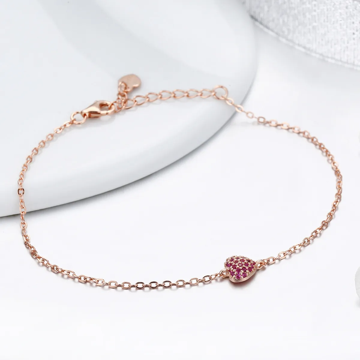 Brățară Tip Pandora Inima elegantă din aur rose - SCB050