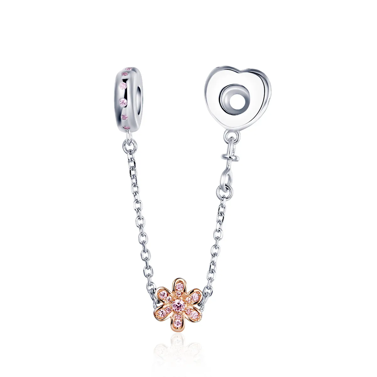 Lanț de siguranță Tip Pandora cu Floarea Iubirii din argint - SCC1113