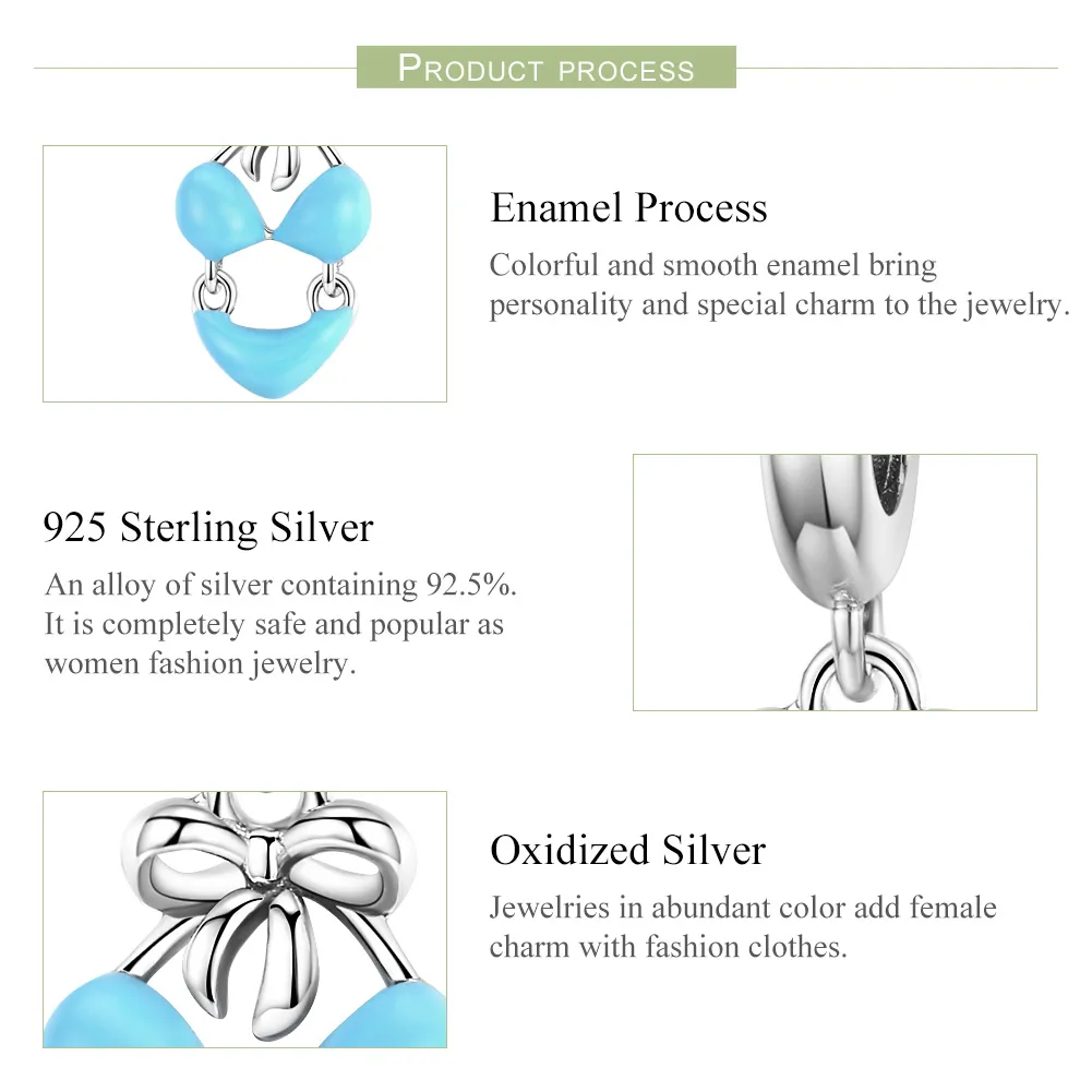Talisman pandantiv Tip Pandora cu Bikini din argint - SCC1157