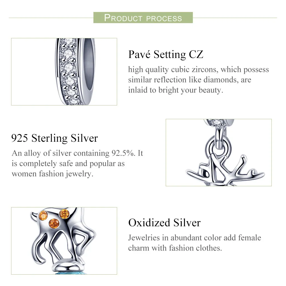 Talisman pandantiv Tip Pandora cu Elan din argint - SCC1010