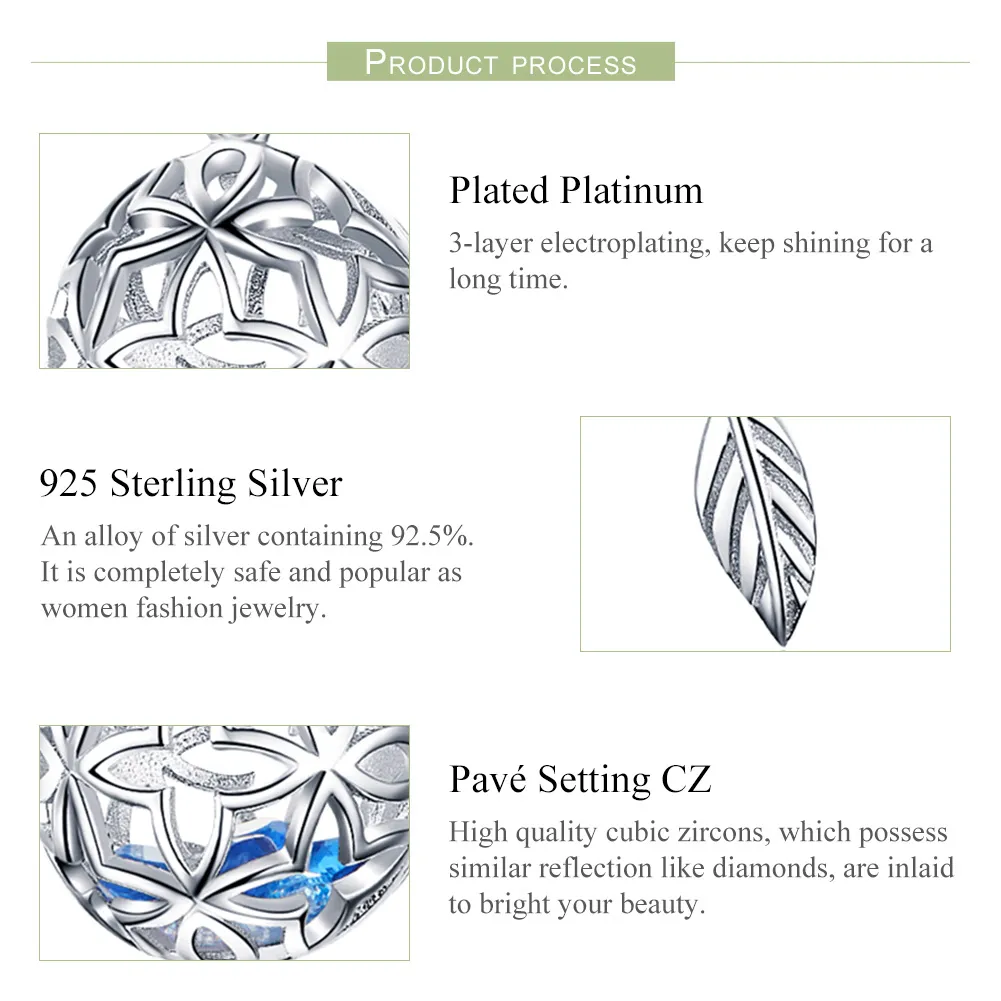 Talisman pandantiv Tip Pandora cu Floare conservată din argint - SCC1123