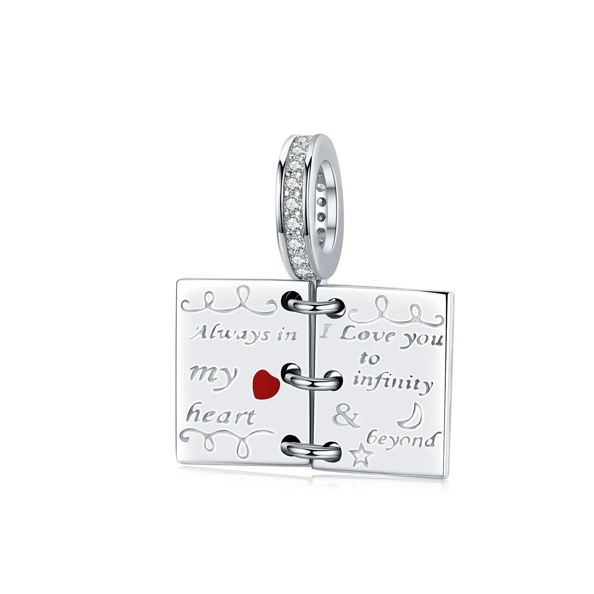 Talisman pandantiv Tip Pandora cu Scrisoare de dragoste din argint - SCC1262