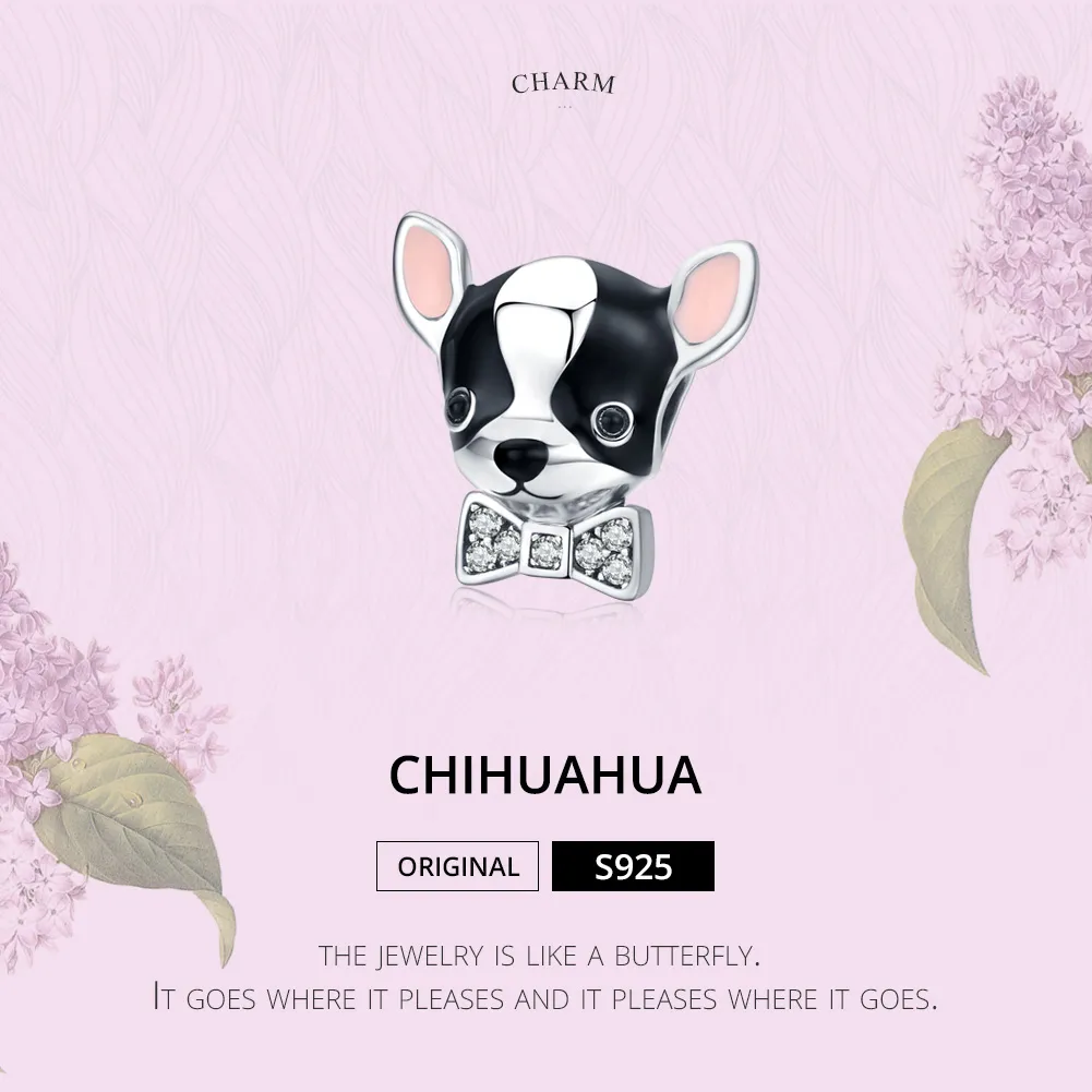 Talisman Tip Pandora Chihuahua din argint - SCC1310