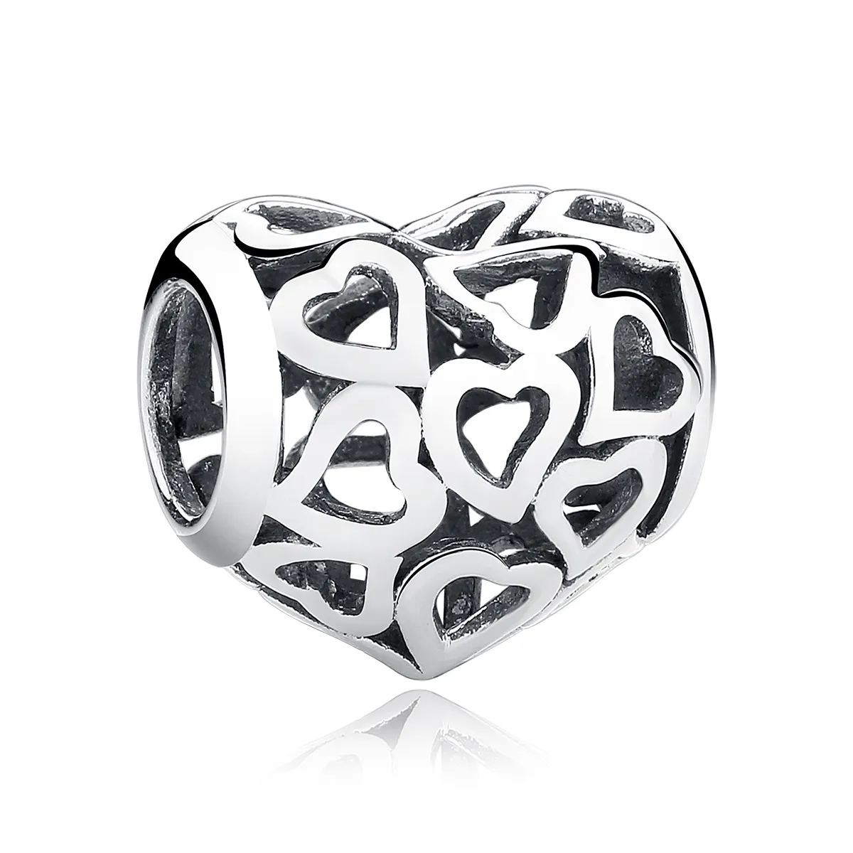 Talisman Tip Pandora Hearts Hearts din argint - SCC024