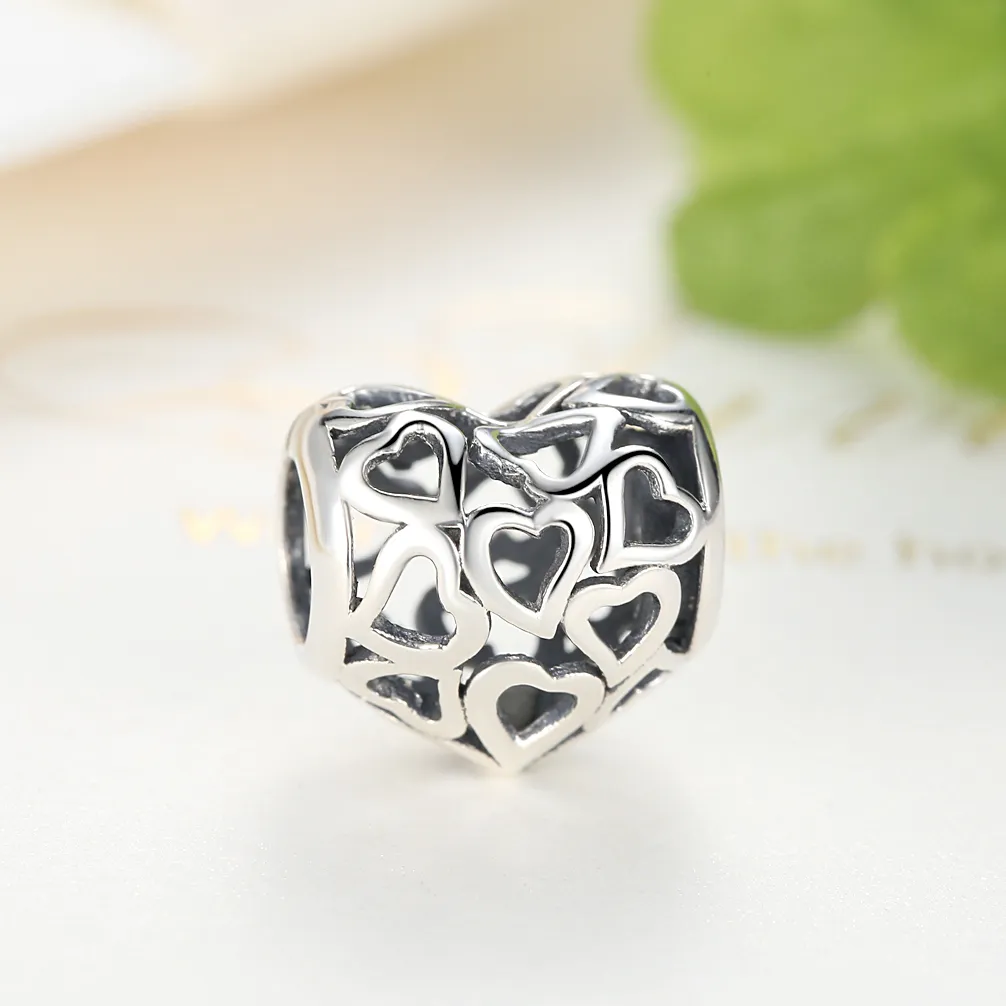 Talisman Tip Pandora Hearts Hearts din argint - SCC024