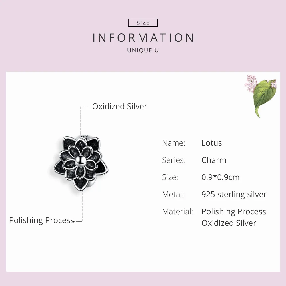 Talisman Tip Pandora Lotus din argint - SCC1196
