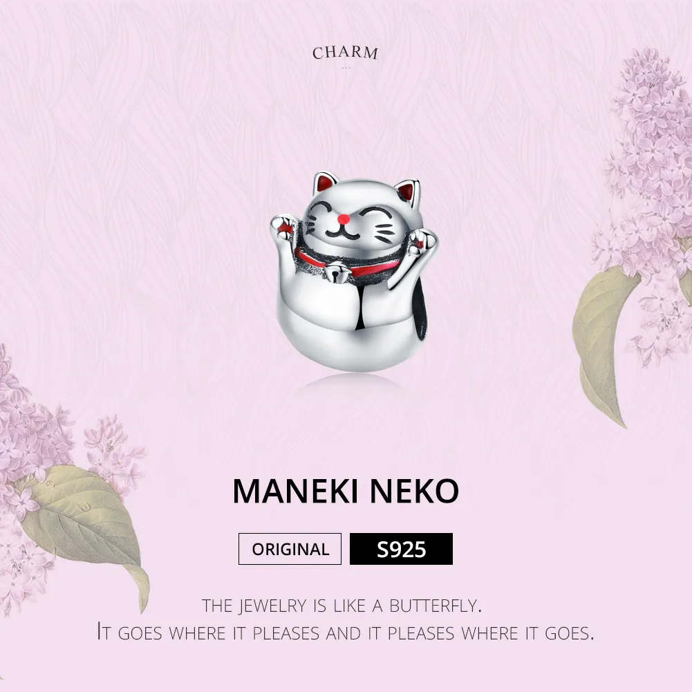 Talisman Tip Pandora Maneki Neko din argint - SCC1178