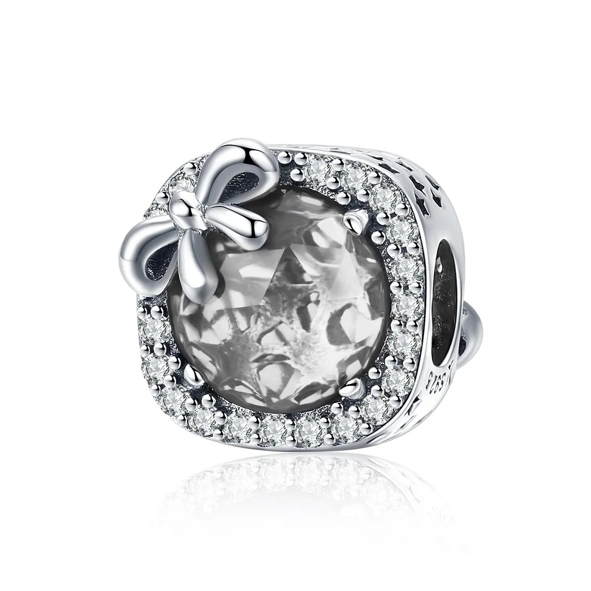 Talisman Tip Pandora Pavé Bow din argint - SCC1058-WH