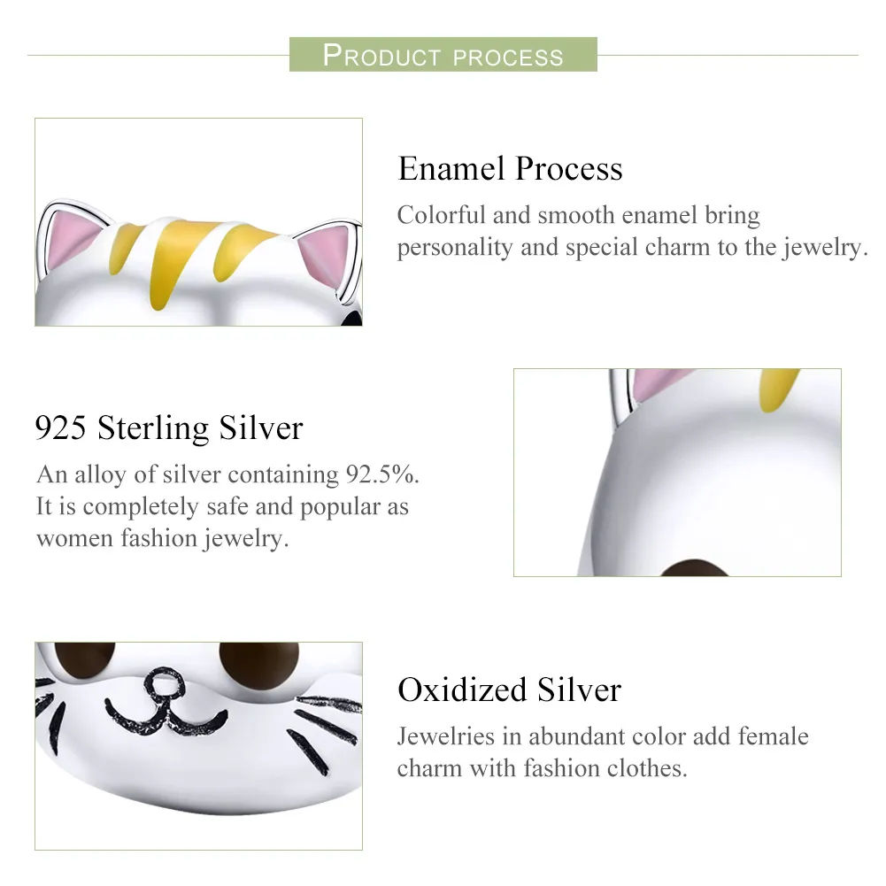Talisman Tip Pandora pisicuță fericită din argint - SCC1142