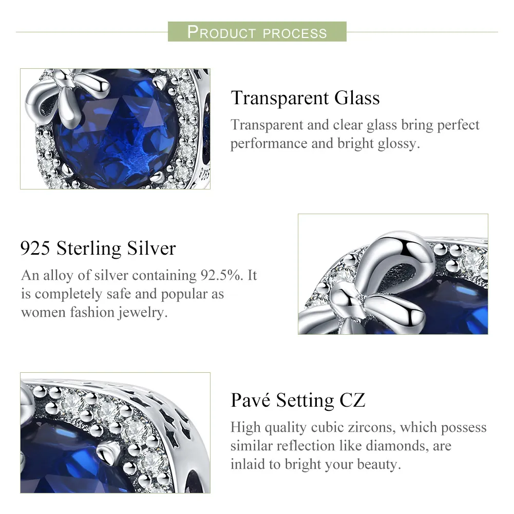 Talisman Tip Pandora Safir din argint - SCC1058